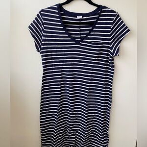 Gap T-shirt Navy and White Striped Dress